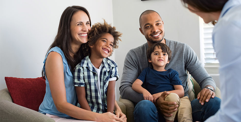 A family speaking to a mental health provider